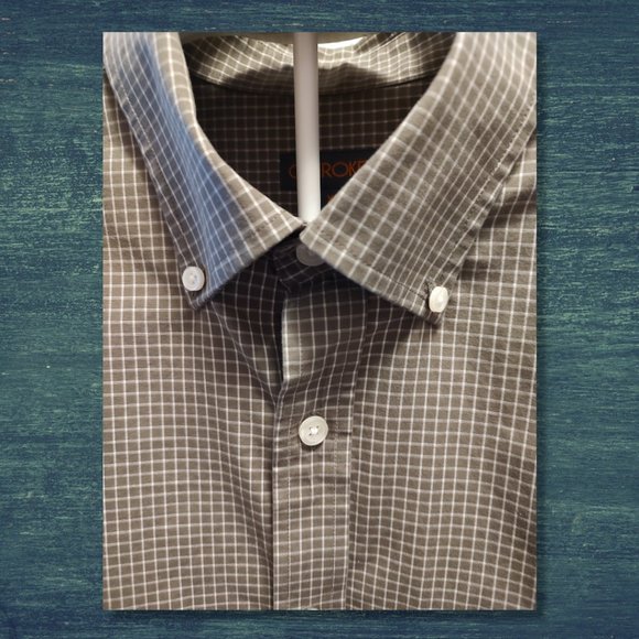 Cherokee dark sage checked button-down shirt, sz XL  EUC - Picture 4 of 7